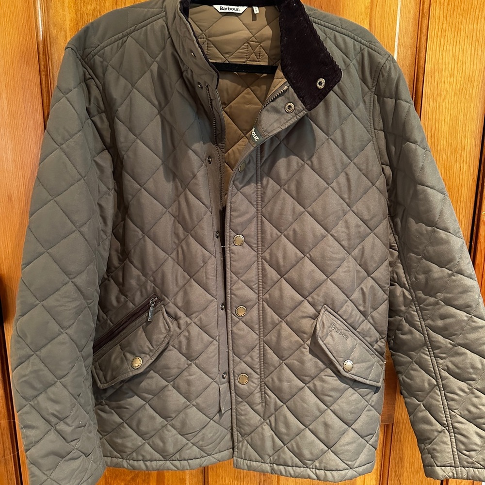 Barbour Shoveler Quilted Men's Jacket Medium in Olive